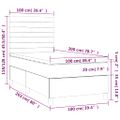 vidaXL Posteľ boxsping s matracom a LED modrá 100x200 cm látka