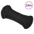 vidaXL Pracovné lano čierne 6 mm 25 m polypropylén