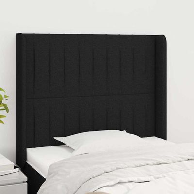 vidaXL Čelo postele so záhybmi čierne 103 x 16 x 118/128 cm látka