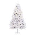 vidaXL Umelý Sklápací Vianočný Stromček LED Biela 106 x 106 x 210 cm