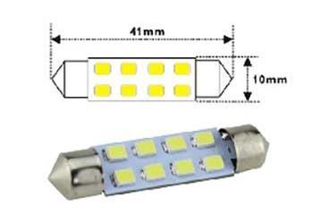 Žiarovka LED SV8,5-8 stropná, 12V/1,6W, 8xLED2835, biela, dĺžka 41 mm