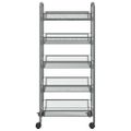vidaXL Kuchynský vozík s 5 poschodiami sivý 46x26x105 cm železný