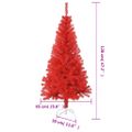 vidaXL Umelý vianočný stromček so stojanom, červený 120 cm, PVC