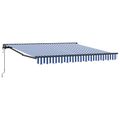 vidaXL Rám markízy Modrá a biela 300 x 250 cm Polyester s PU povrchom