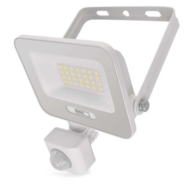 LED reflektor GLARO s pohybovým čidlom, 20 W, biely, IP54, 2000 lm, neutrálna biela