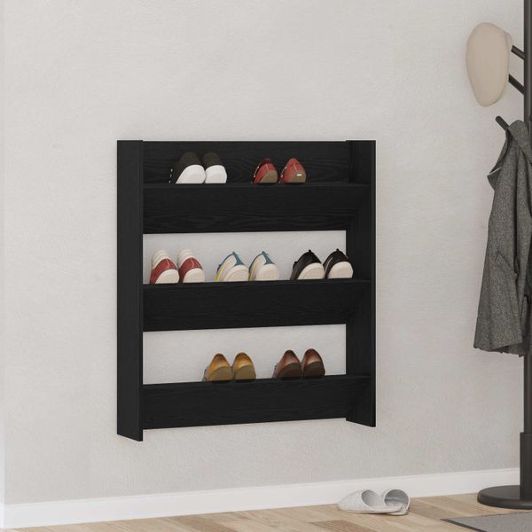 vidaXL Skriňa na topánky 80 x 18 x 90 cm Kompozitné drevo Čierny dub