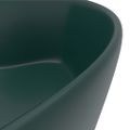 vidaXL Luxusné umývadlo, prepad, matné tmavozelené 36x13 cm, keramika