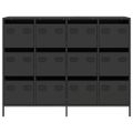 vidaXL Komoda čierna 135x39x103,5 cm, oceľ valcovaná za studena