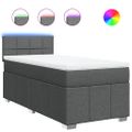 vidaXL Posteľný rám boxsping s matracom tmavosivý 80x200 cm látka