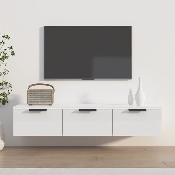 vidaXL Nástenná skrinka lesklá biela 102x30x20 cm spracované drevo