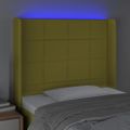 vidaXL Čelo postele s LED zelené 83x16x118/128 cm látka