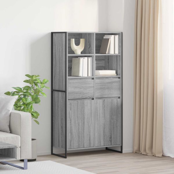 vidaXL Servírovacia skriňa 2 pcs Sivý Sonoma 81 x 36 x 150.5 cm