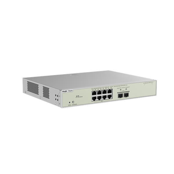 Reyee RG-NBS5300-8MG2XS-UP 10-portový Multi-Gigabit Layer 3 Managed Switch s 8 PoE++ portami, 2 SFP+ uplink portami
