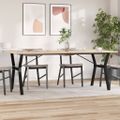 vidaXL Jedálenský stolík v tvare Y 200x100x75,5 cm borovica a oceľ