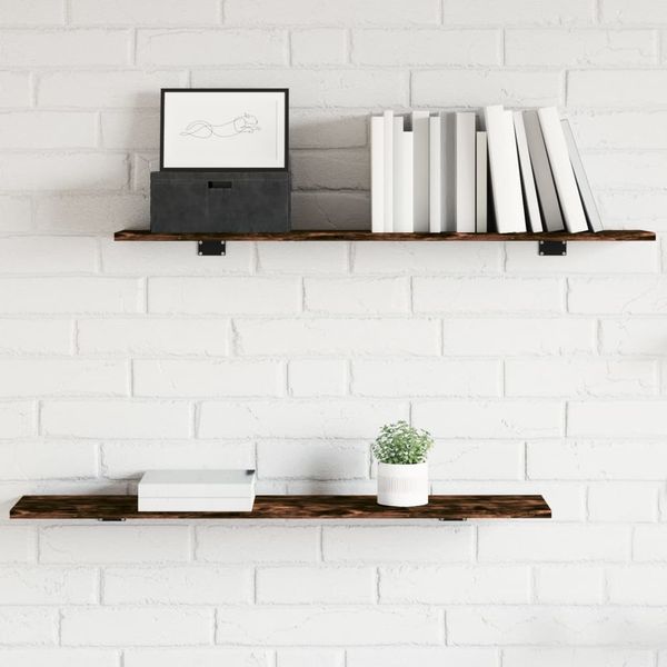 vidaXL Nástenné police 4 ks dymový dub 100x20x1,5 cm kompozitné drevo