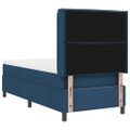 vidaXL Posteľ s pružinovým rámom s vankúšom Modrá 200 x 90 cm látka