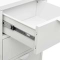 vidaXL Komoda biela 75x35x70 cm oceľ a tvrdené sklo