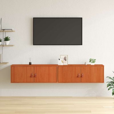 vidaXL Nástenná skrinka s poličkou 2 pcs Včelí hnedý 80 x 30 x 30 cm