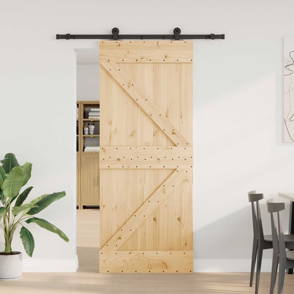 vidaXL Posuvné dvere NARVIK 85 x 210 cm (152,5 cm) Prírodná a čierna