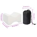 vidaXL Knee Pillow Biely Pamäťová pena a polyester 26 x 21,5 x 15 cm