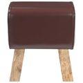 vidaXL lavička 40 x 30 x 45 cm Skutočná koža Tmavohnedá
