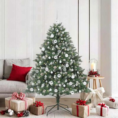 vidaXL Umelý vianočný stromček Zelená 180 cm PVC, plast a oceľ