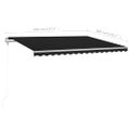 vidaXL Ručne zaťahovacia markíza so stĺpikmi 4x3 m antracitová