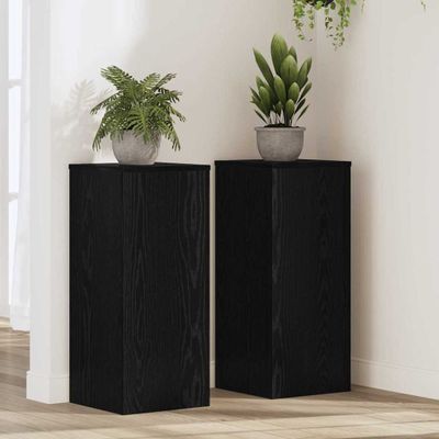 vidaXL Stojan na rastliny 2 pcs Čierny dub 30 x 30 x 70 cm