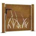 vidaXL Záhradná brána 100x100 cm, oceľ Corten, dizajn s trávou