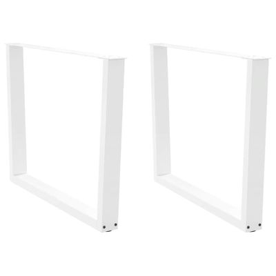 vidaXL Nohy k jedálenskému stolu v tvare V, 2 ks, biele, 100 x (72-73,3) cm, oceľ