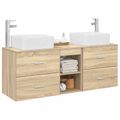 vidaXL Set kabinetov do kúpeľne 3 ks Dub sonoma 49,5 x 41 x 63 cm