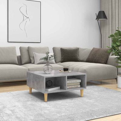 vidaXL Konferenčný stolík, betónovo sivý 60x60x30 cm, kompozitné drevo