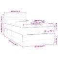 vidaXL Posteľný rám boxsping s matracom a LED ružový 90x190 cm zamat