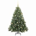 vidaXL Umelý vianočný stromček s 150 LED-i Zelená 150 cm PE a PVC