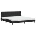 vidaXL Posteľ s matracom Hanko čierna 200x200 cm zamat