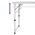 Skladací kempingový set, stôl+6 stoličiek, nastaviteľná výška 180x60cm
