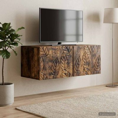 vidaXL Nástenná TV skrinka 59,5 x 31 cm Dymový dub Kompozitné drevo