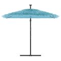 vidaXL Vonkajší slnečník s oceľovou tyčou modrý 246x246x230 cm