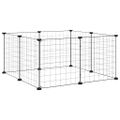 vidaXL 8-panelová klietka pre domáce zvieratá s dvierkami čierna 70x70x35 cm oceľová