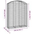 vidaXL Oblúkový gabionový kôš 150x50x180/200 cm pozinkované železo
