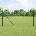 vidaXL Reťazová brána s hrotmi 25 x 1,2 m PVC potiahnutá oceľ Zelená