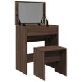 vidaXL Toaletný stolík a stolička hnedý dub 60x40x113,5 cm