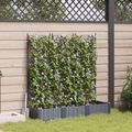 vidaXL Záhradný kvetináč 3 ks Sivá 120 x 40 x 125,5 cm PP