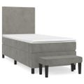 vidaXL Posteľný rám boxsping s matracom bledosivý 80x200 cm zamat