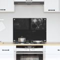 vidaXL Kuchynský obklad Čierna 70 x 50 cm tvrdené sklo