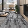 vidaXL Nesamolepiace podlahové dosky, PVC 4,46 m² 3 mm, lesklé sivé