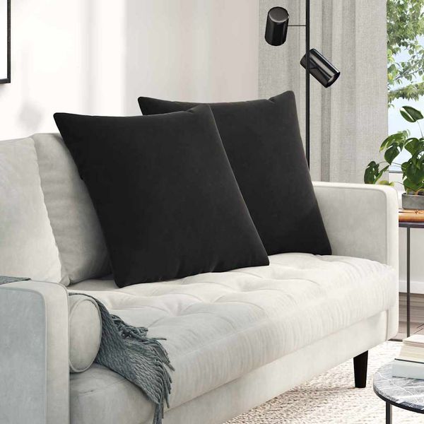 vidaXL Vankúše na pohovku 2 pcs Čierna 60 x 60 cm Kordúrová tkanina