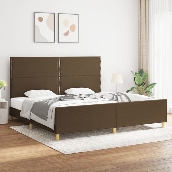 vidaXL Posteľ bez matraca tmavohnedá 200x200 cm látka