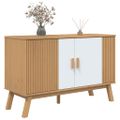 vidaXL Komoda OLDEN, bielo hnedá 114x43x73,5 cm, borovicový masív