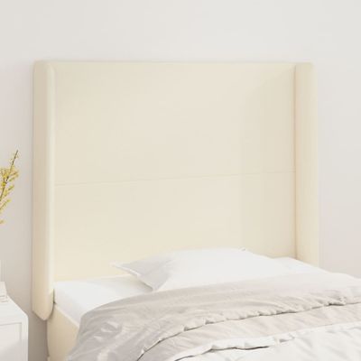 vidaXL Čelo postele so záhybmi krémový 93x16x118/128 cm umelá koža